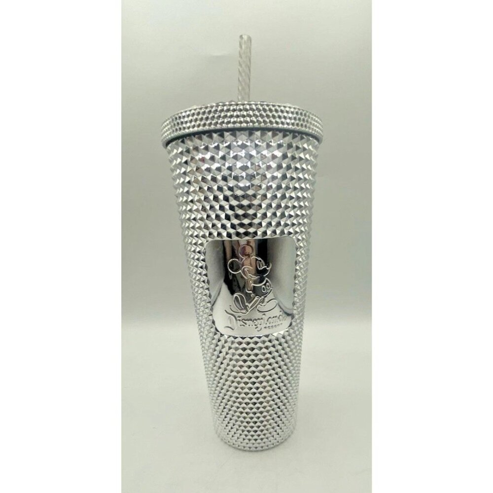 Disney Parks Mickey Silver Studded Starbucks Tumbler Cup Limited Edition 2021 - Picture 1 of 16